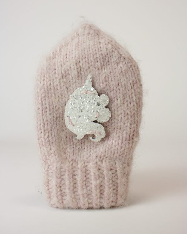 Dekorlapp Enhjørning M (syes på) GLITTER